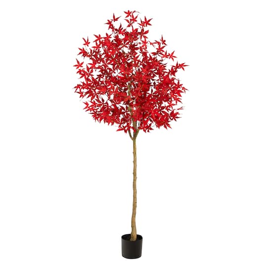 6ft. Red-Orange Autumn Maple Artificial Fall Tree